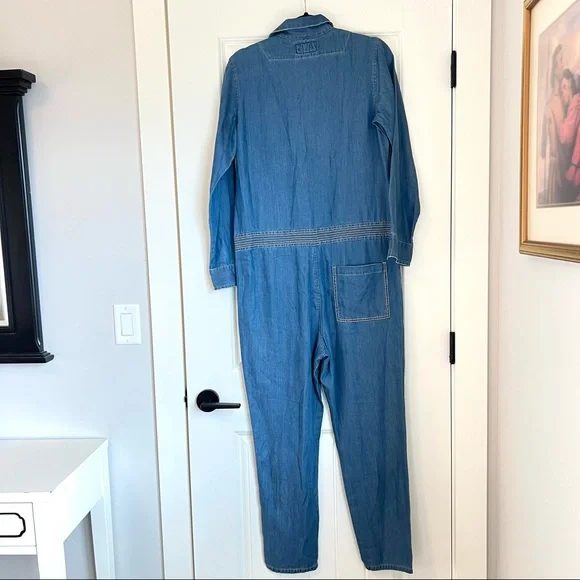 EUC Current/Elliott Denim Chambray Jean Jumper Jumpsuit Coveralls